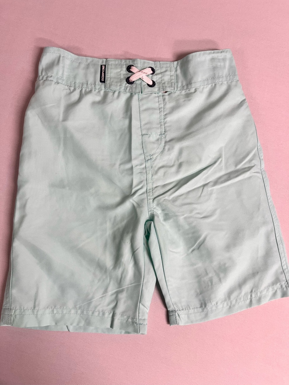Brand New-Ocean Coast Boys' Aqua Lined Swim Trunks